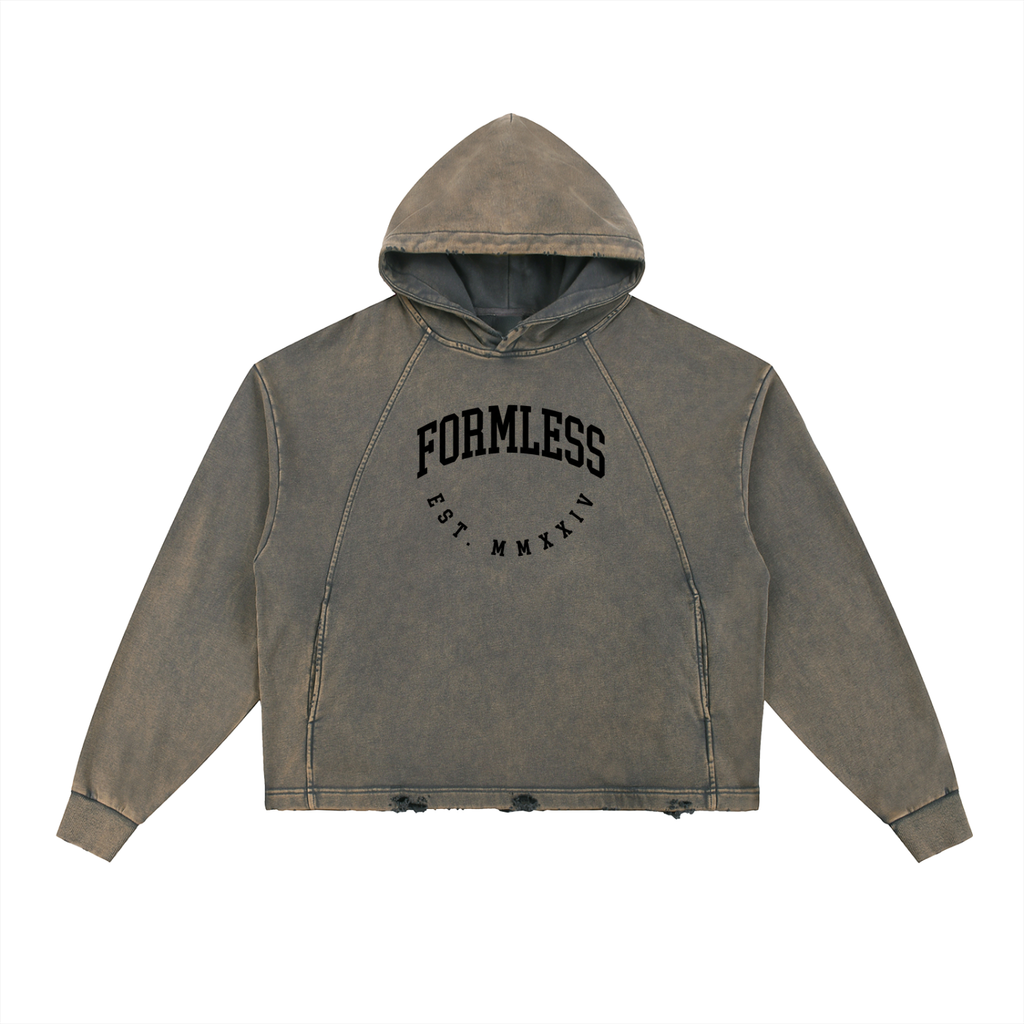 FREEDOM — Vintage Washed Frayed Hem Hoodie