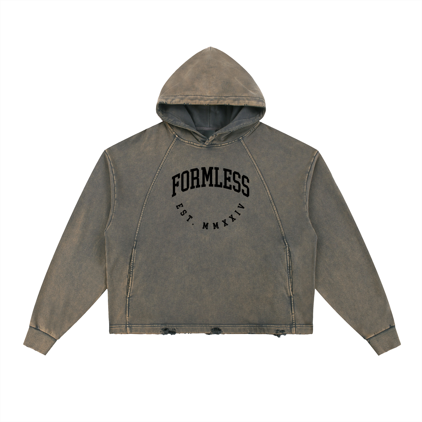 FREEDOM — Vintage Washed Frayed Hem Hoodie