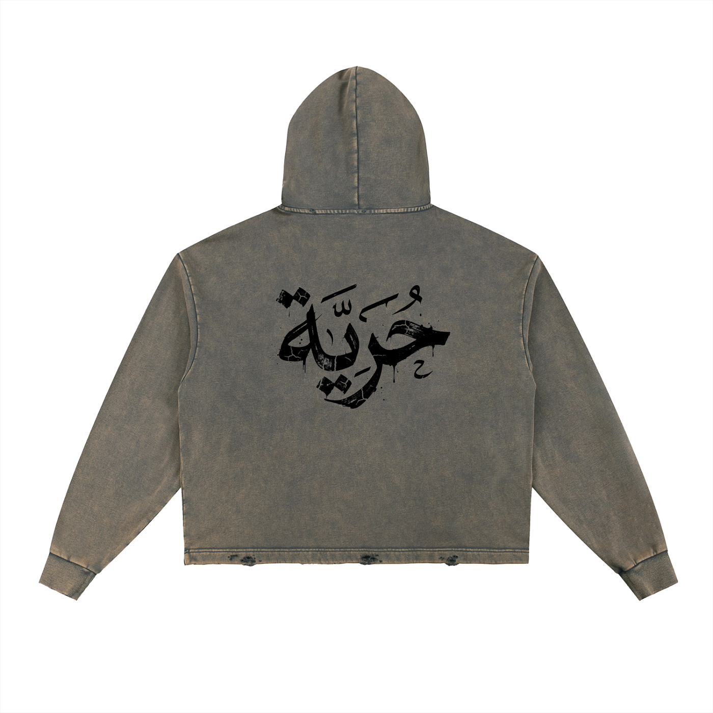 FREEDOM — Vintage Washed Frayed Hem Hoodie